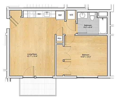 Floor plan Micro 1 Bedroom