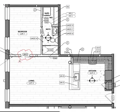 Floor plan 1 Bedroom / 1 Bath