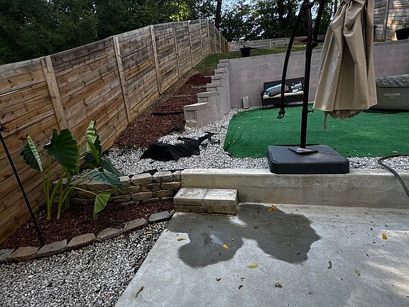 Large fenced in backyard