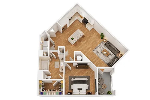Floor plan 1 BR-D