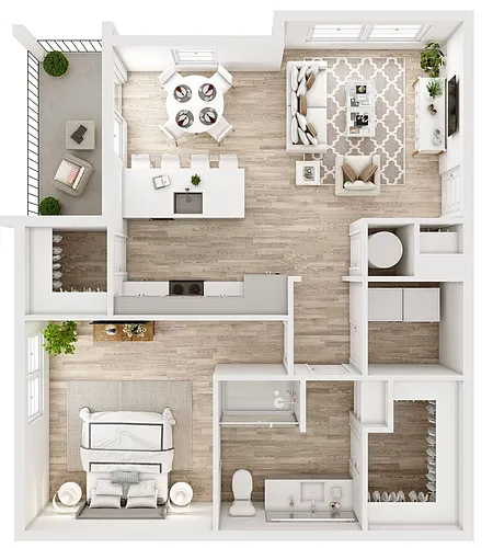 Floor plan A2 1 Bed / 1 Bath