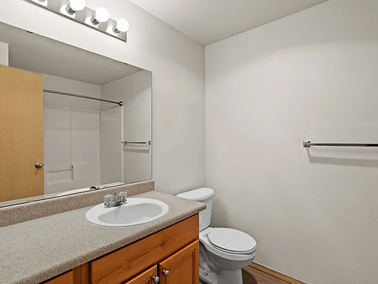 A clean and functional bathroom designed for everyday convenience. A clean and functional bathroom designed for everyday convenience.