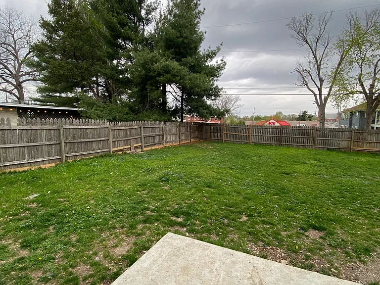 Fenced backyard