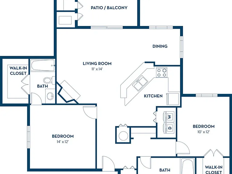 2 Bedroom | 2 Bath | 1050 SF 2 Bedroom | 2 Bath | 1050 SF