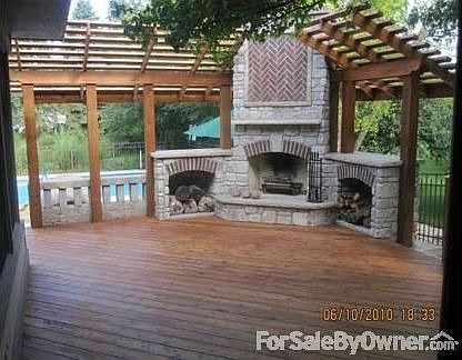 Cedar Deck W/Natural Stone Fireplace
