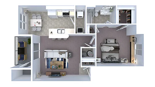 Floor plan 1x1B