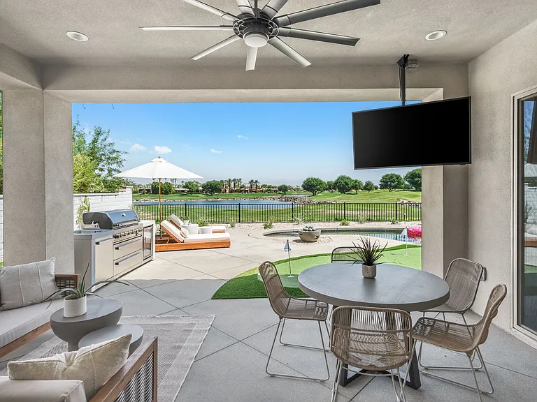 Watch your favorite movies from the outdoor TV.