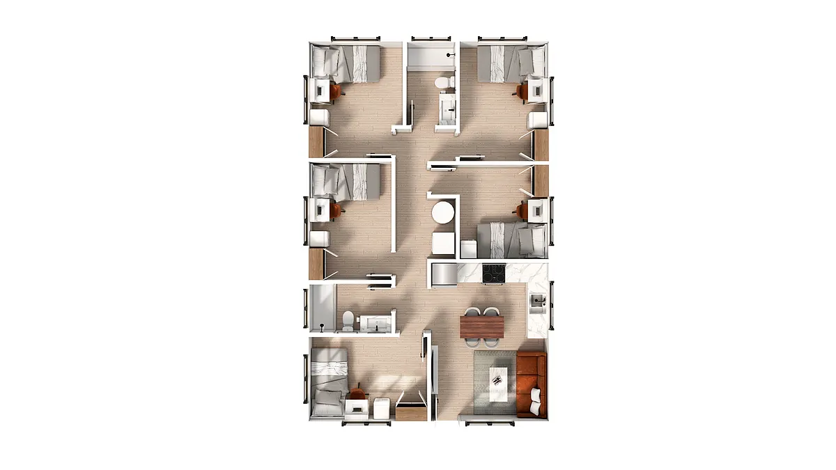 Floor plan 5 Bedroom | 2 Bath