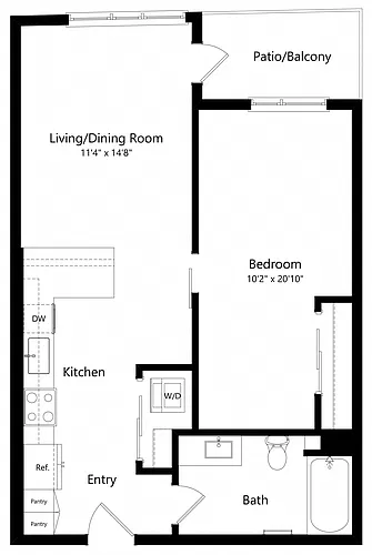 Floor plan One Bedroom A9