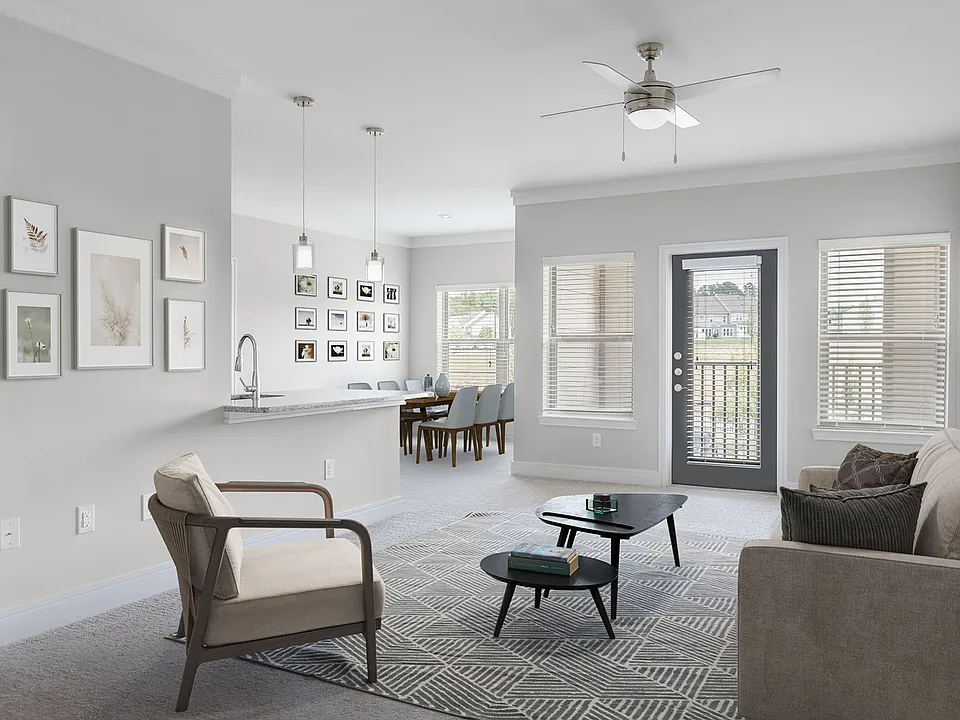 Expansive living and dining areas