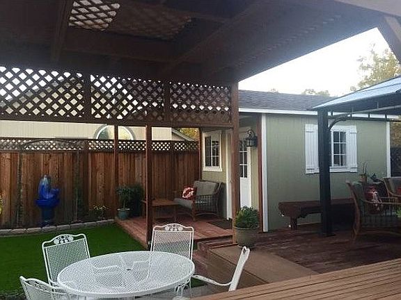 Backyard 10’x12’ shed & deck