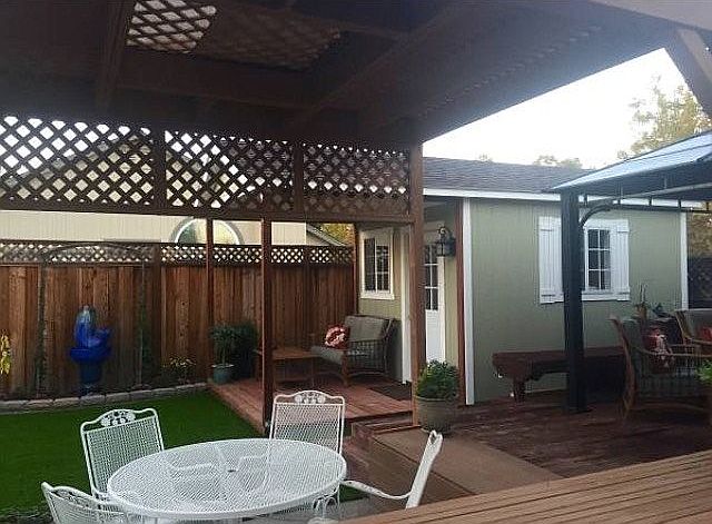 Backyard 10’x12’ shed & deck