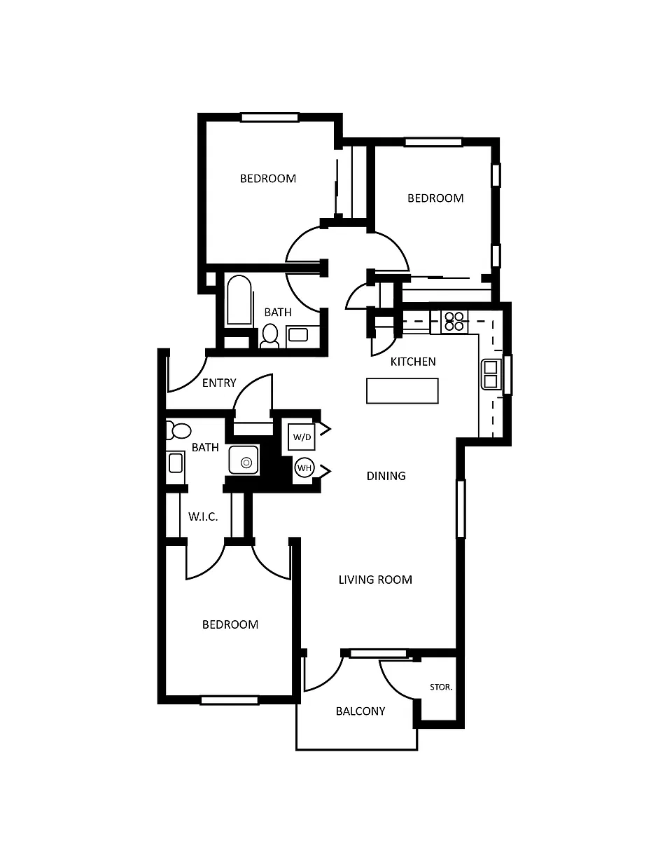 Floor plan Three Bedroom