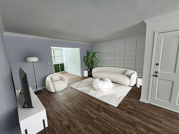 Living room virtually staged