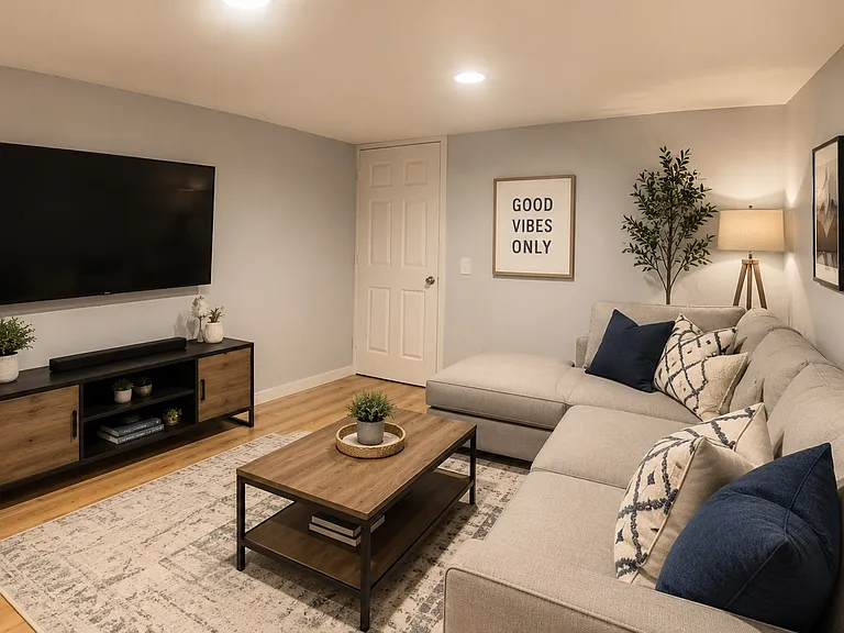 Basement Flex Room Staged