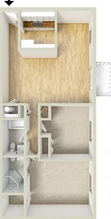 Two bedroom, two bathroom floor plan Two bedroom, two bathroom floor plan