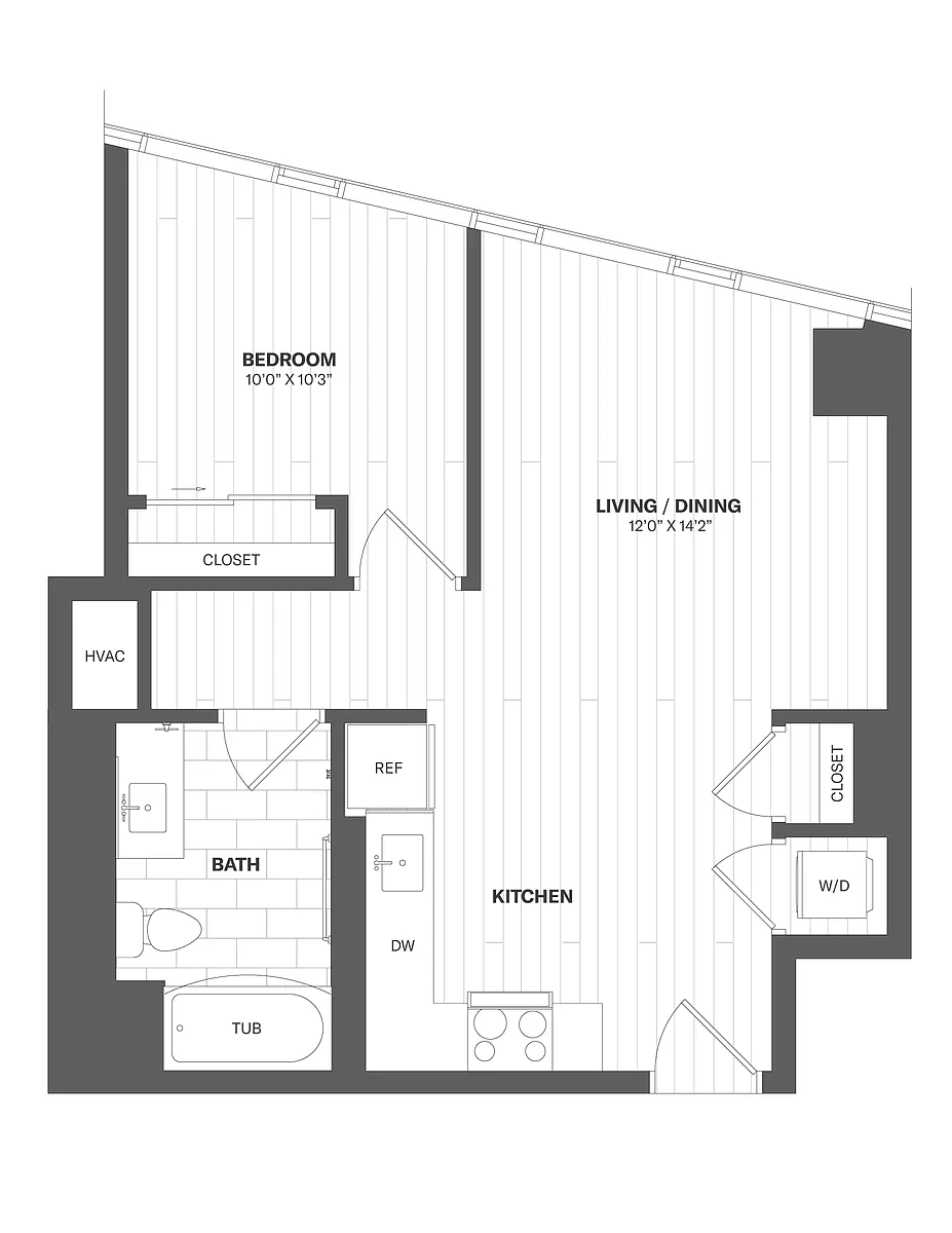 Floor plan 1 Bed/1 Bath-X09