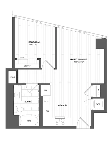 Floor plan 1 Bed/1 Bath-X09