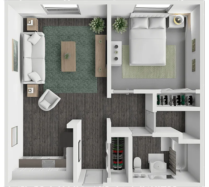 Floor plan 1 Bedroom 1 Bath