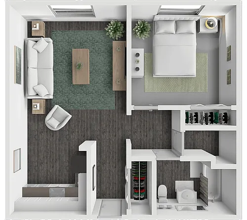 Floor plan 1 Bedroom 1 Bath