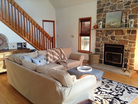 Living room w/wood burning fireplace