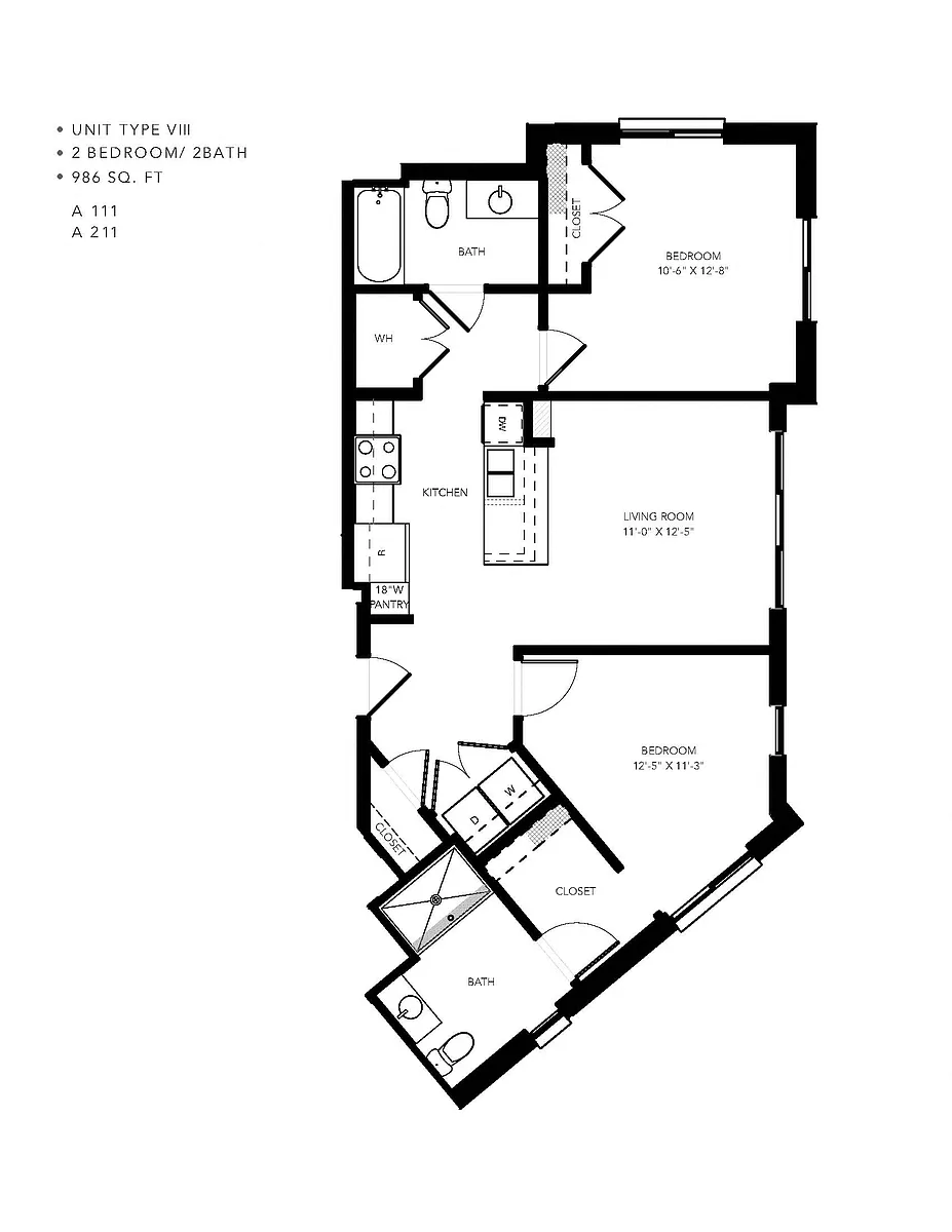 Floor plan Phase II - 2 Bedroom 2 Bath VIII
