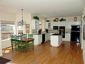 Kitchen with breakfast nook and island