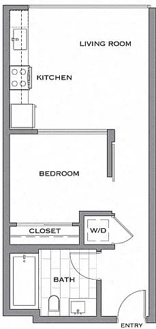 Floor plan Jr 1B w/ Balcony