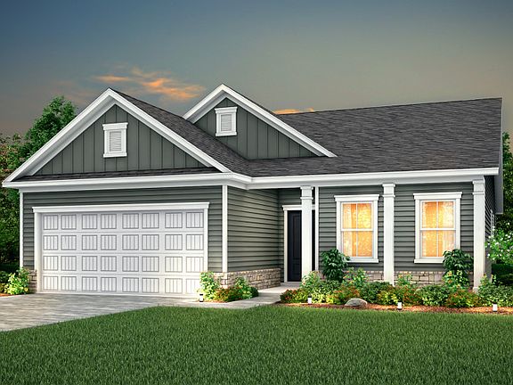 Compton Exterior LC2H with stone detail and a front porch