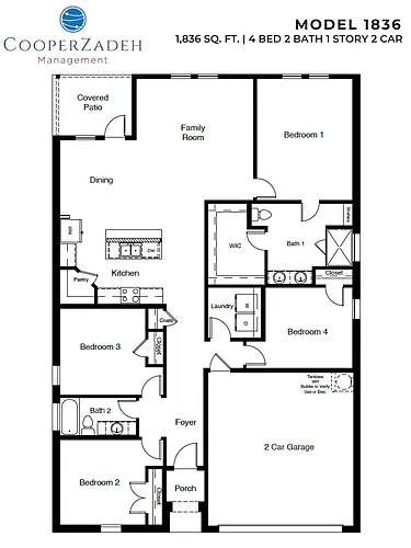Floor plan 4 Bedrooms and 2 bathrooms