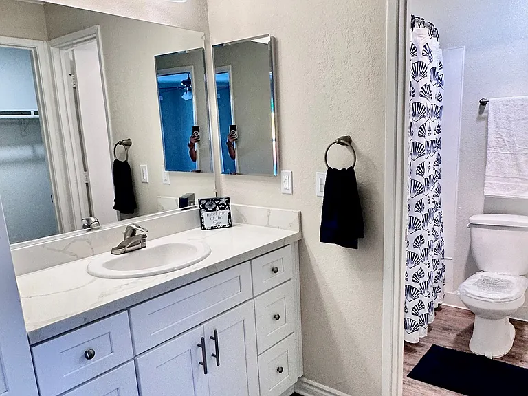 1x1 vanity and bathroom