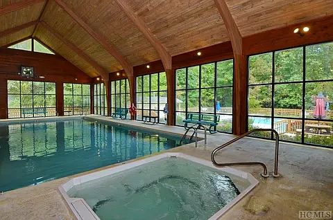 Saltwater heated indoor pool is also available