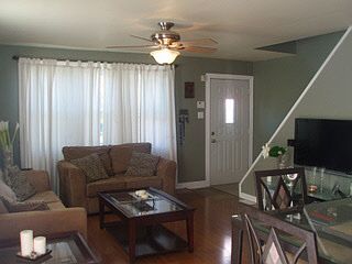 Laminate floors throughout