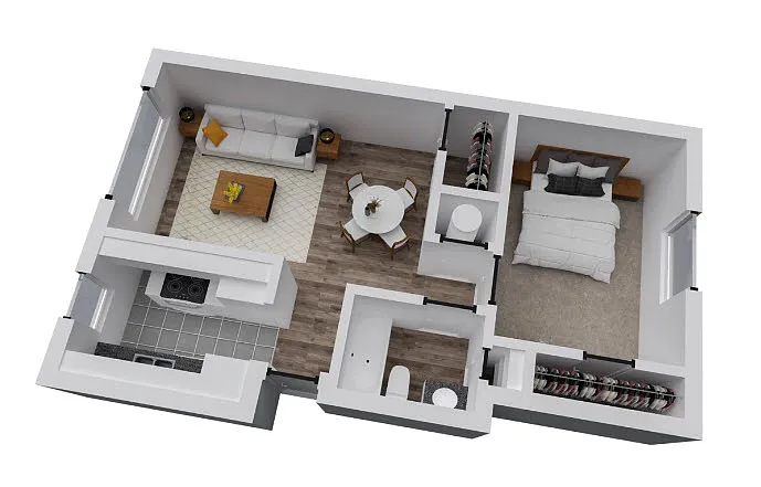 Floor plan One Bedroom A