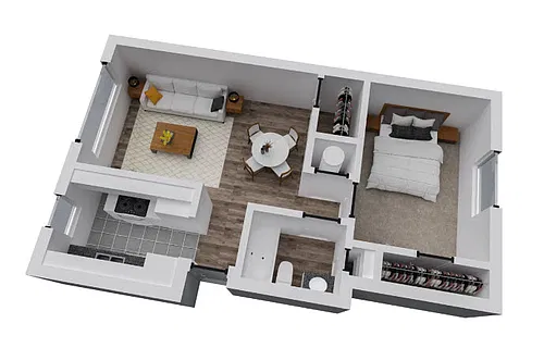 Floor plan One Bedroom A