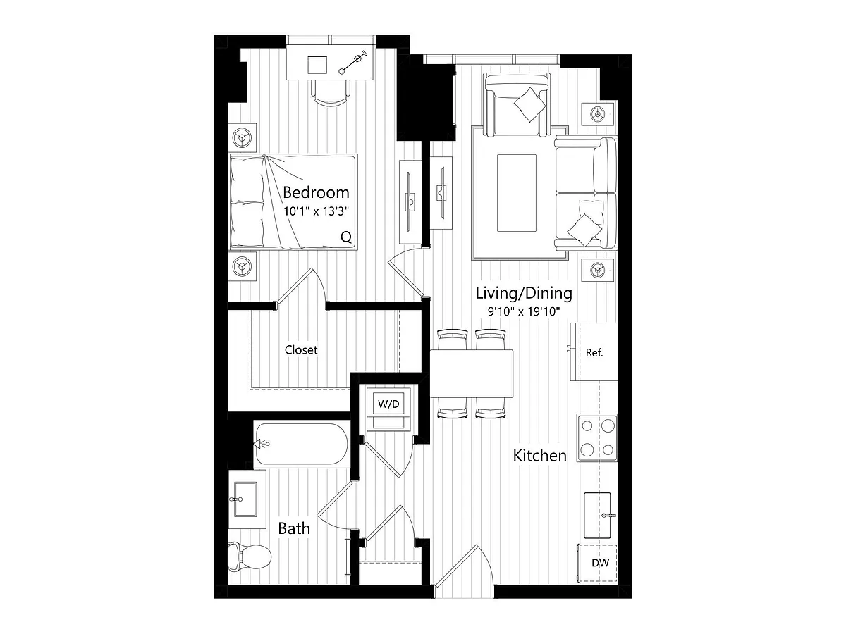 Floor plan HA8 | 1 Bed | 1 Bath