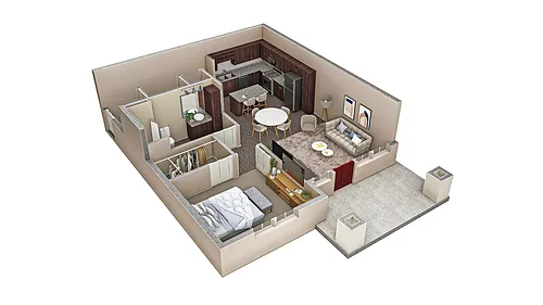 Floor plan 1 BR Vue Summit