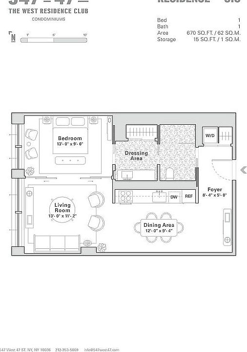 2nd image of 547 W 47th St Room 619