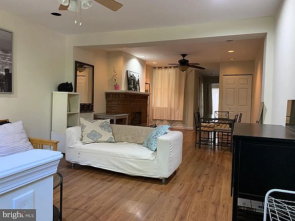 living room into dining area
