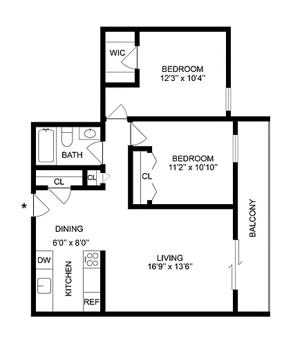 Floor plan 2B1B