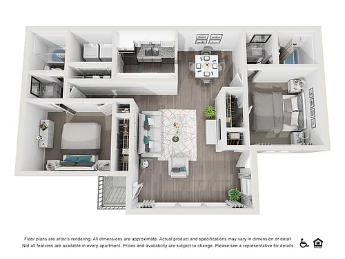 Floor plan 2 X 2 S Renovated