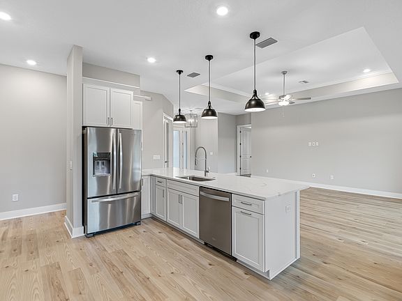 Stainless steel appliances are included