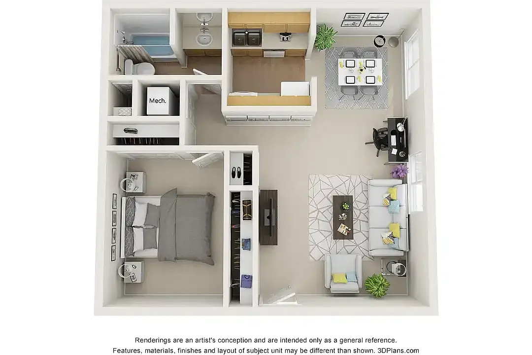 Floor plan 1 Bedroom 1 Bathroom