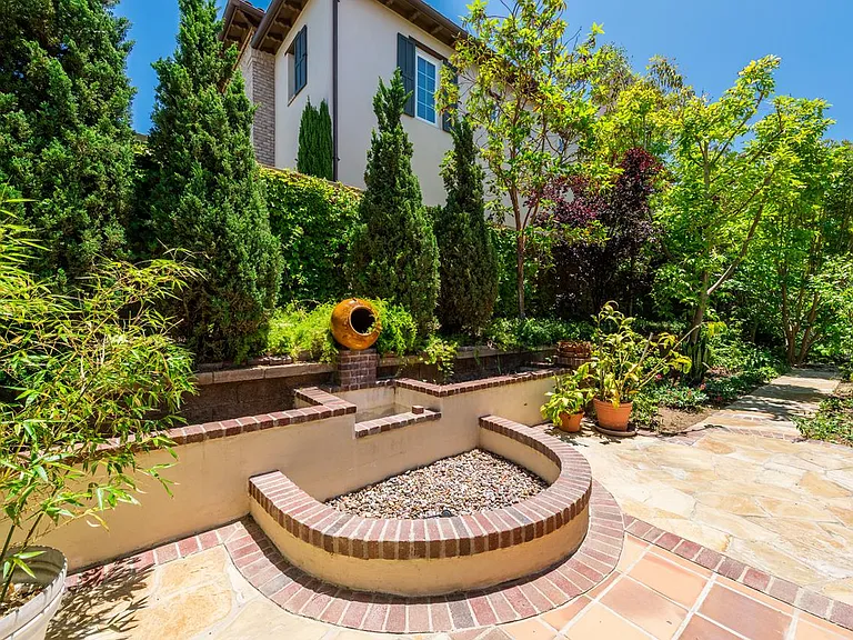 Side yard fountain.