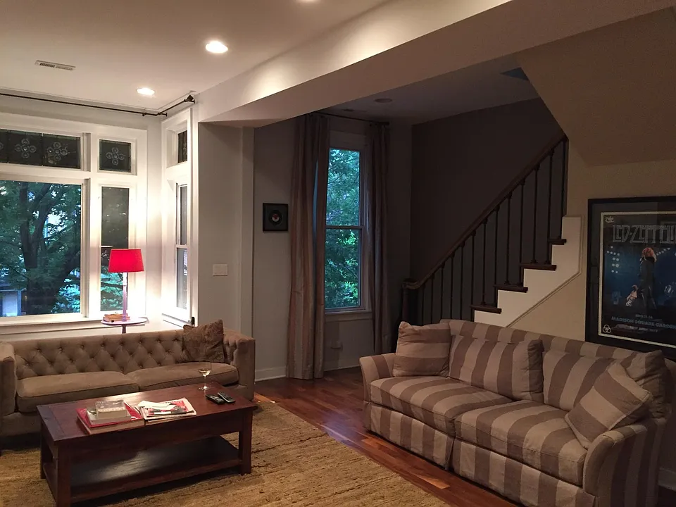 Living room view from the back looking southwest (3rd FL)