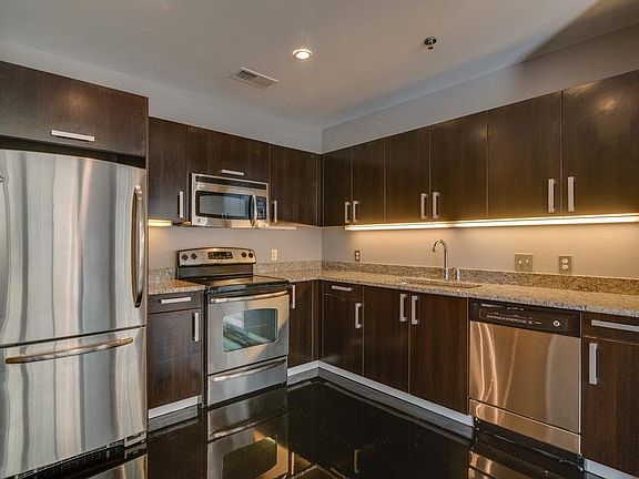 Kitchen-view of stainless steel appliances