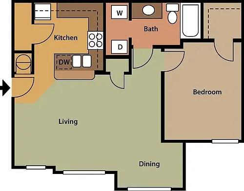 Floor plan 1 Bedroom Lounge
