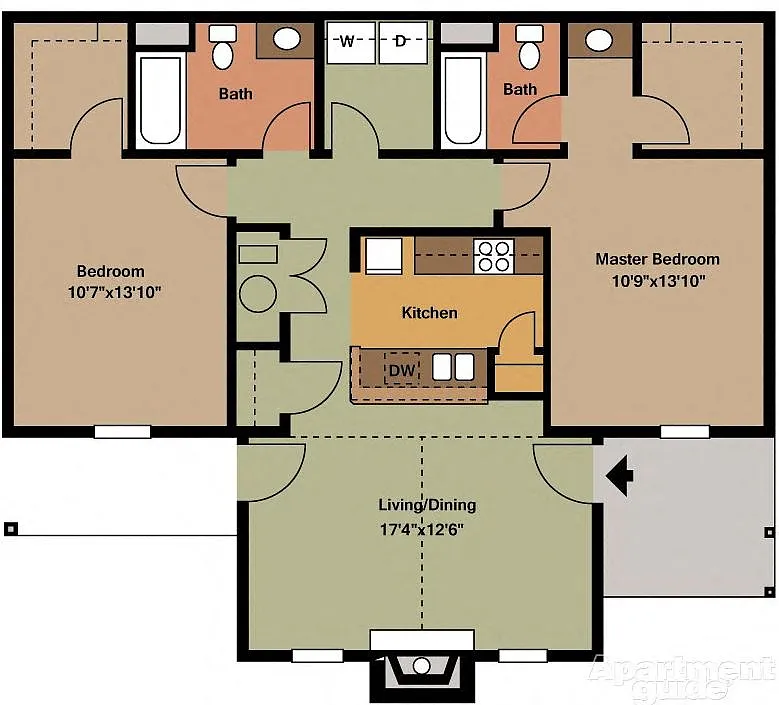 Floor plan 2 bedroom 2 bath