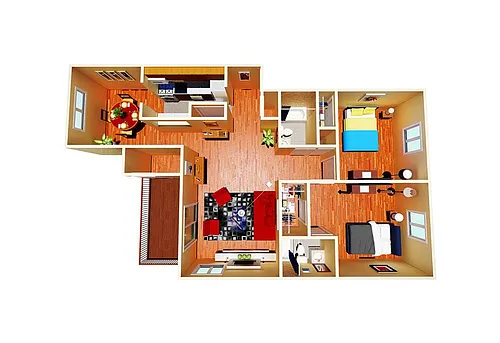 Floor plan Two Bedroom / Two Bath