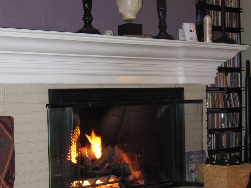 gas fireplace and mantel